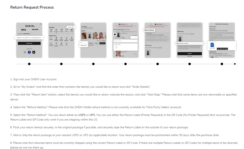 Return Request Process Shein