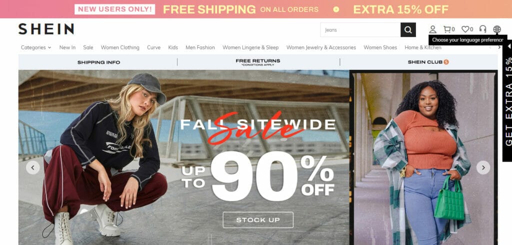 Shein Dropshipping Home Page