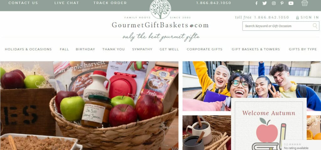 GourmetGiftBaskets home page